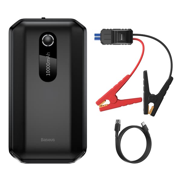 Powerbank 10000mAh + auton käynnistin Booster 12V 1000A musta