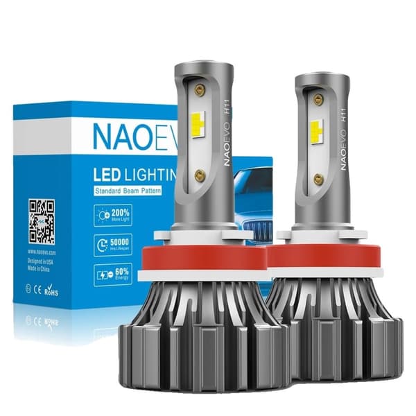 LED Tågelygtepære, Ventilatorløst Design, Mini Størrelse, 6000K Hvid, NF Forlygte, H7 NF Headlight 2