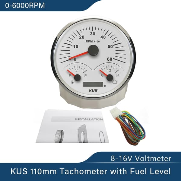 Tachometer, Multifunktionel, Baggrundsbelysning, 240-33ohm 4-1-BS