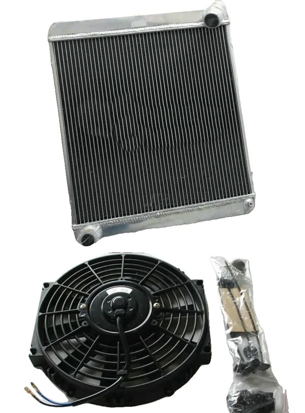Jaguar E-Type Køler, 3 Rækker, Aluminium Konstruktion, Effektiv Køling, Radiator Radiator And Fan