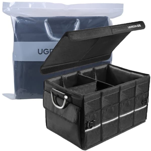 Ugrønn multifunksjonell bilorganisator for bagasjerom svart (LP256 80710)