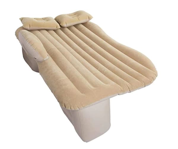 Oppustelig bilseng madras + beige pumpe