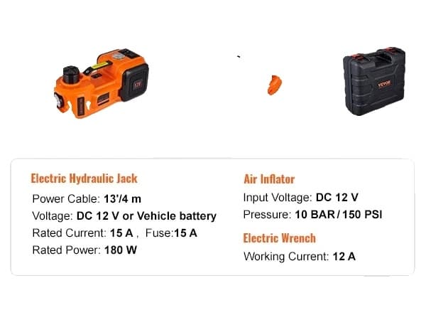 5 Ton Elektrisk Bil Lift, 12V Strømforsyning, Integreret Dækpumpe,5 ton krydsnøgle