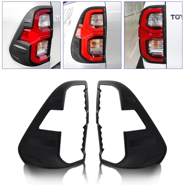 Toyota Hilux Baglygte Cover, Mat Sort, Passer til 2021-2023 Modeller