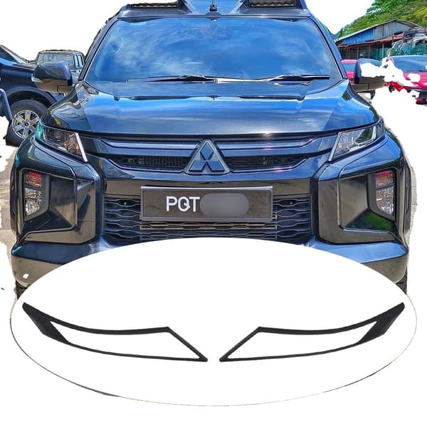 Mitsubishi Trion L200 Tilbehør, Mat Sort ABS, Dekorative Dæksler 2019-2024,forlygtdæksel headlight cover