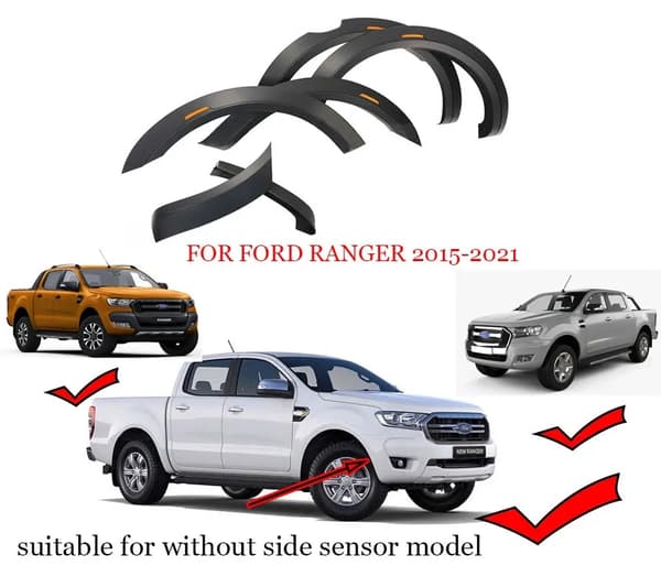 Ford Ranger Skærmforøgere, ABS Materiale, Nem Installation 2015-2022, Rav 2015-2022