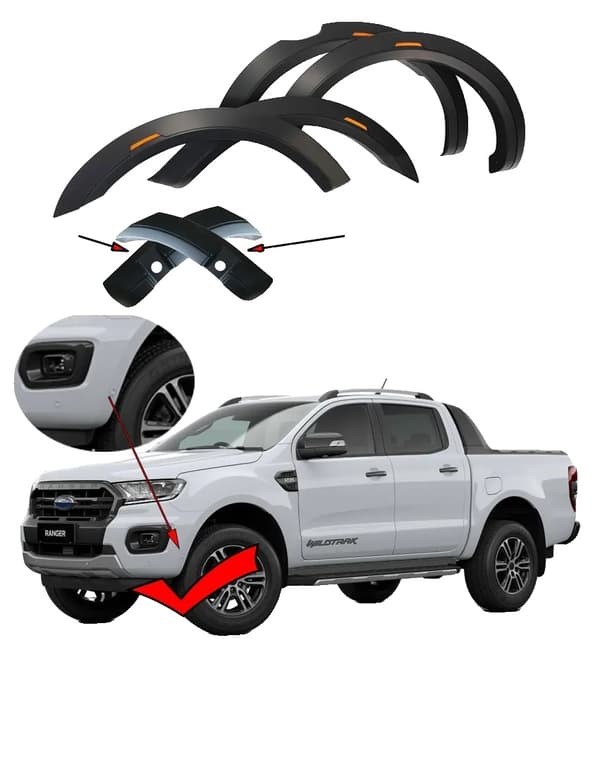 Ford Ranger Skærmforøgere, ABS Materiale, Nem Installation 2015-2022, Rav 2015-2022