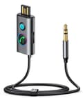 Pikkukuva 1 / 6: Auton langaton äänilähetinvastaanotin USB AUX TF Card JR-CB7 harmaa