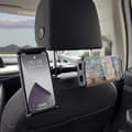 Miniatyrbillede 6 af 6: Dobbelt sort bil nakkestøtte telefonholder