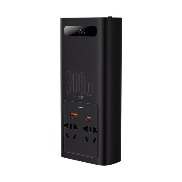 Bilspændingsomformer 12V - 220V IGBT 300W (CN/EU stik) sort