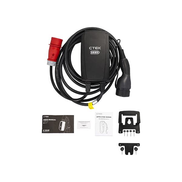 CTEK Njord Go -laddare, CEE, 11 kW, Typ 2 och väggfäste, produktpaket