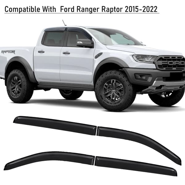 Vindafviser Visor til Ford Ranger Raptor, UV-resistent, nem installation,2015-2022