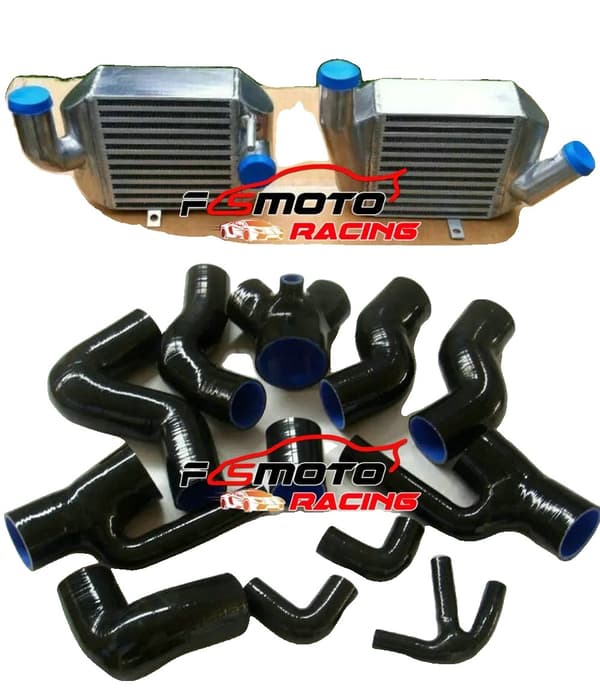 FMIC Aluminium Intercooler, Skræddersyet til Audi S4 B5 & A6 4B, Holdbare Højtryks Slanger,RØD Hose