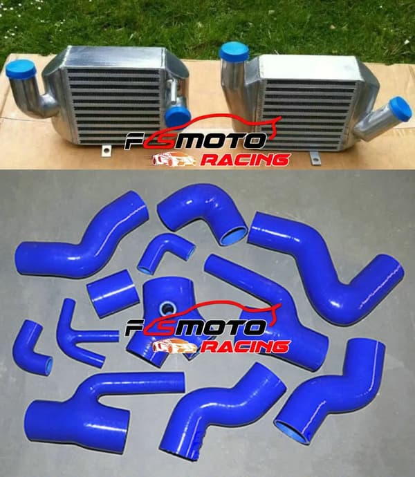 FMIC Aluminium Intercooler, Skræddersyet til Audi S4 B5 & A6 4B, Holdbare Højtryks Slanger,RØD Hose