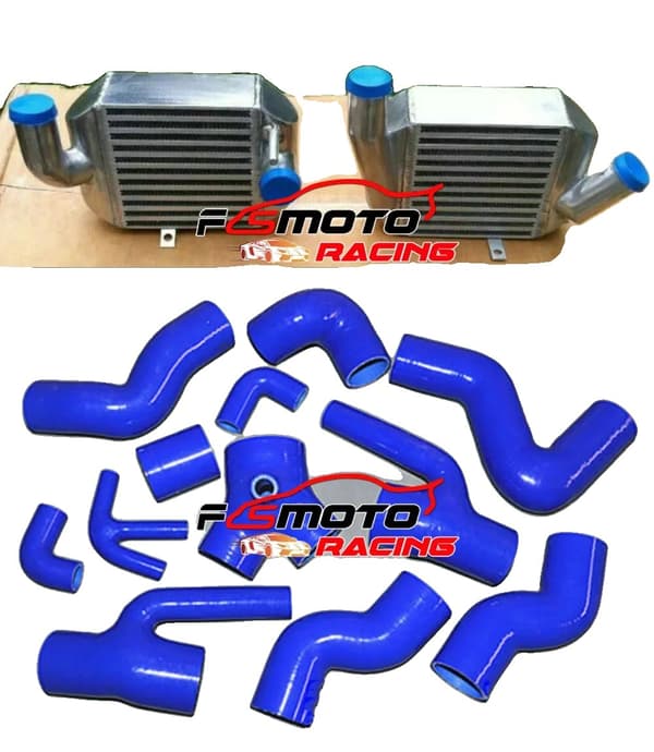 FMIC Aluminium Intercooler, Skræddersyet til Audi S4 B5 & A6 4B, Holdbare Højtryks Slanger,RØD Hose