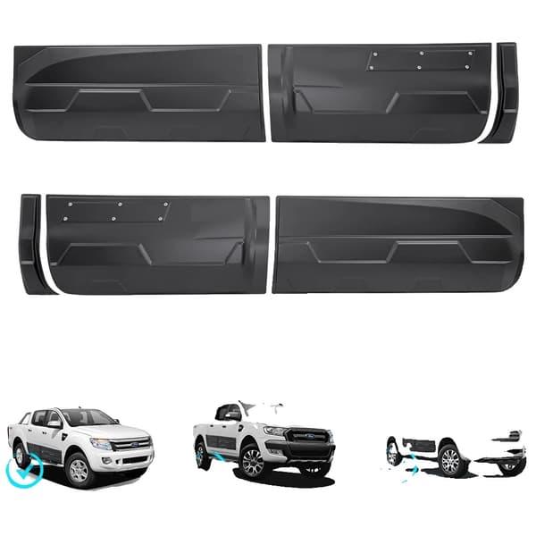 Side Door Guard Trim, Mat Sort Finish, Holdbart ABS Materiale,hærgrøn