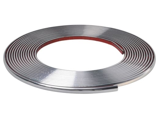 Selvklæbende krom dekorationsliste til biler, 13mm x 15m