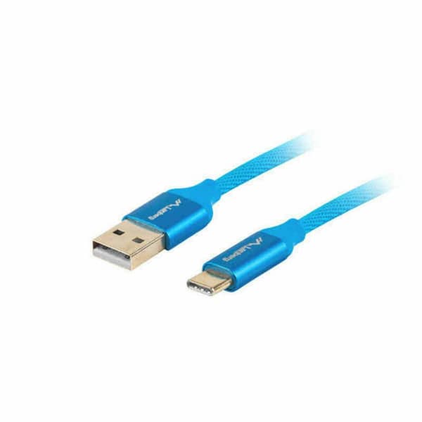 USB A till USB-C Kabel Lanberg CA-USBO-22CU-0010-BL Blå 1 m Quick Charge 3.0 (1 antal)