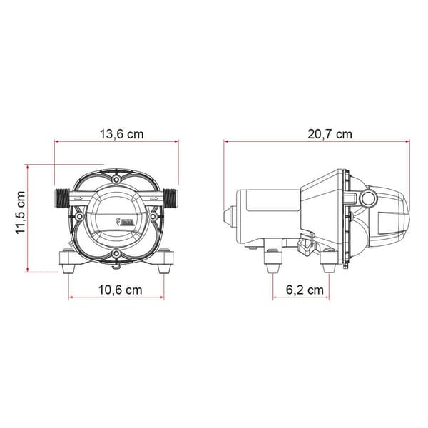 Fiamma Aqua F 12v 10l Vattenpump Röd