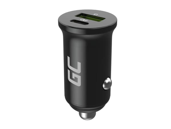 Green Cell GC CADM-GC-38AC - USB-Ladegeraet 38 W 1x USB-C USB-A schwarz lommelygte, GPS, Hovedtelefoner, Mobiltelefon, Navigator, Andet, Bærbar højtta