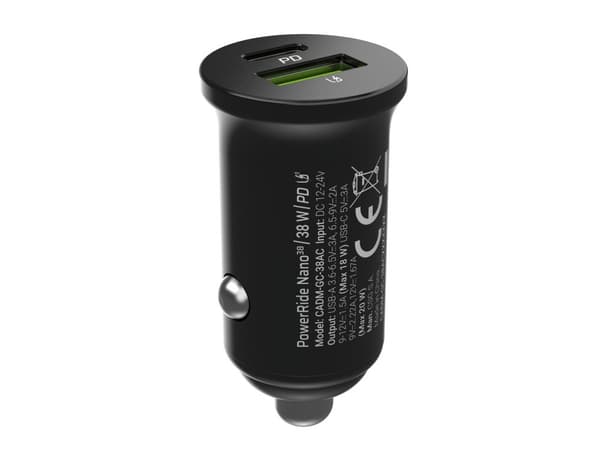 Green Cell GC CADM-GC-38AC - USB-Ladegeraet 38 W 1x USB-C USB-A schwarz lommelygte, GPS, Hovedtelefoner, Mobiltelefon, Navigator, Andet, Bærbar højtta
