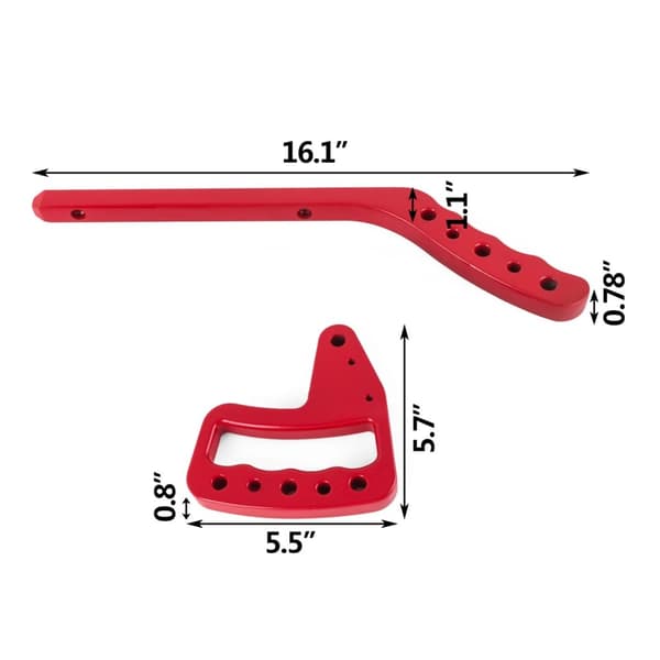 Håndtag til Jeep Wrangler JK, holdbar aluminiumlegering, komplet 4-delt sæt,rød