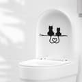 Miniatyrbillede 4 af 4: Billedklistermærke med kærligt kattemotiv i PVC-materiale og vandafvisende finish