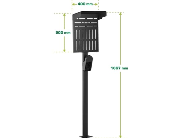 InLine 59989C, Stå, Sort, Stål, Utendørs, 400 mm, 200 mm