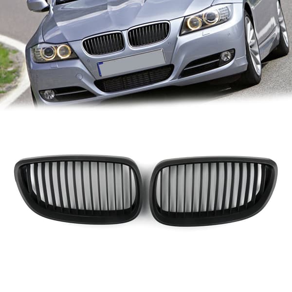 BMW E92 E93 -ritilät, kestävä ABS-materiaali, matta musta pinta, helppo asennus