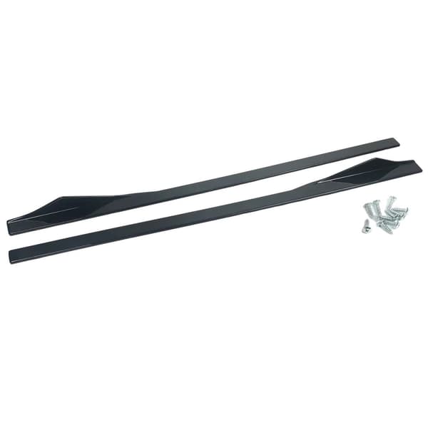 Side Skirt Extension, Kompatibel med BMW F22 F23, Holdbart ABS Plast,Blankt sort