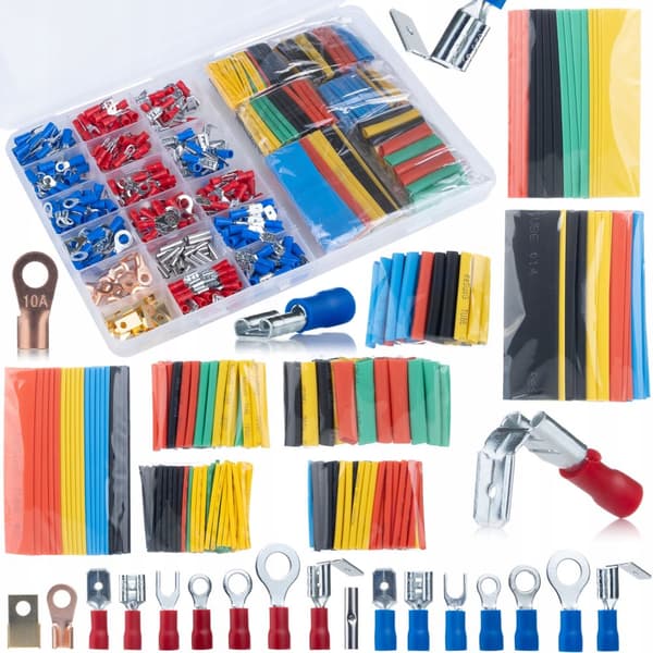 Set med 350 isolerade kontakter + 328 krympslangar