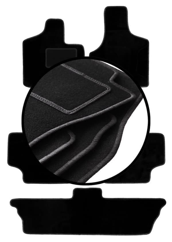 Velourmåtter sæt til: Dodge Caravan / Grand Caravan III 7 personer (2001-2007)