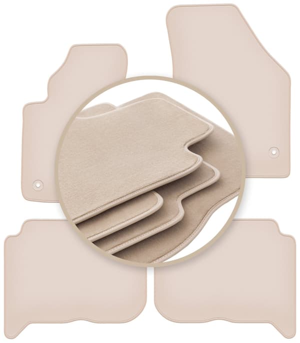 PREMIUM beige gulvmåtter til: Volkswagen Touran I minivan 2004-2010