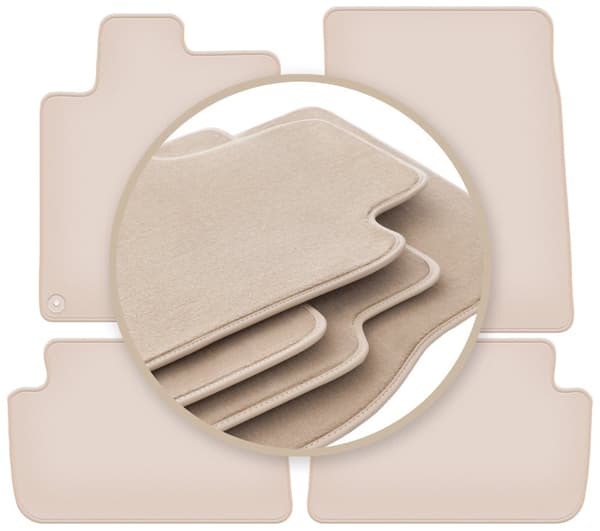 PREMIUM beige golvmattor för: Peugeot 407 coupe, sedan, kombi 2004-2011