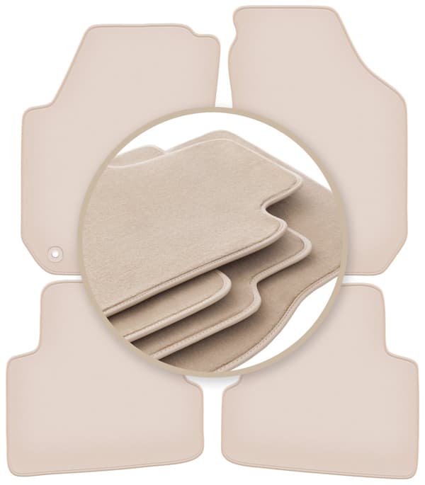 PREMIUM beige mattor för: Skoda Fabia II halvkombi, kombi 2007-2014