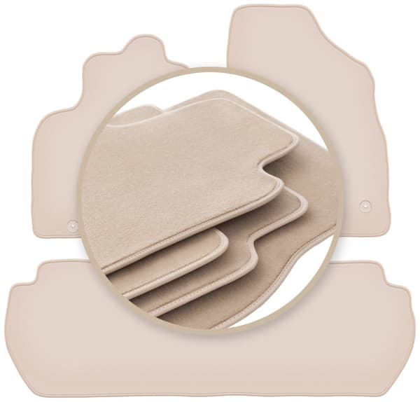 PREMIUM beige golvmattor för: Peugeot Partner II 5-sits 2008-2018