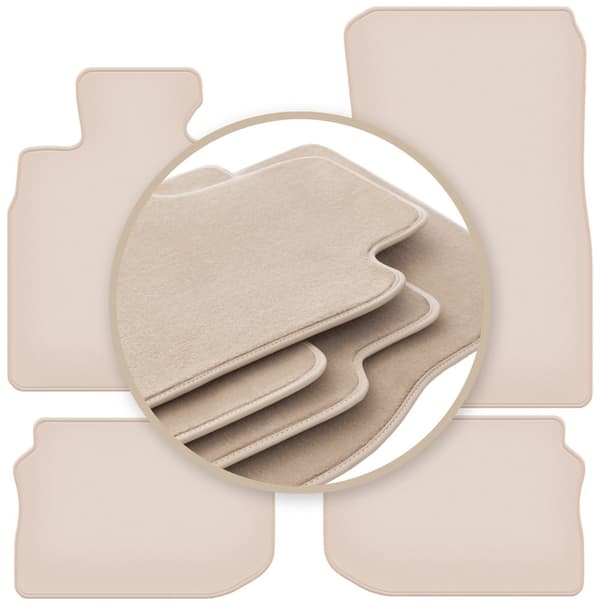 PREMIUM beige gulvmåtter til: BMW 5 F10 sedan (velcro) 2010-2013