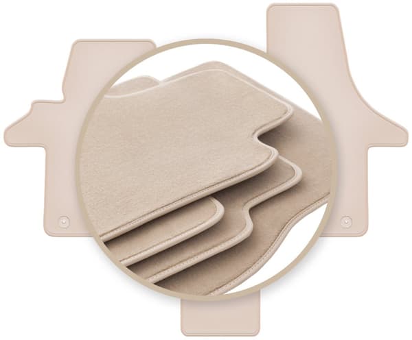 PREMIUM beige gulvmåtter til: VW Transporter T5 Caravelle 2os 2003-2015