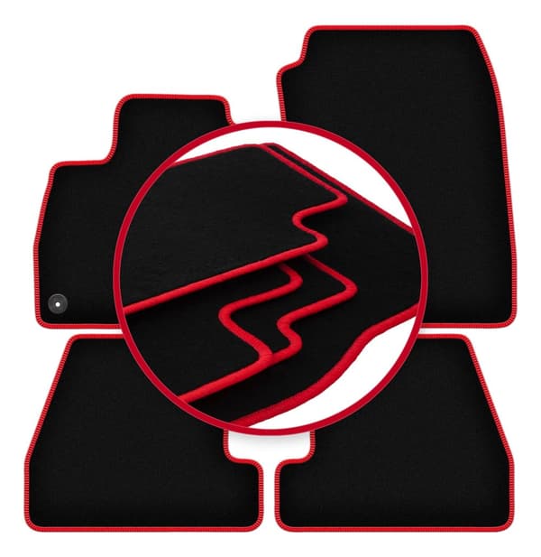 CARLUX-RED bilmåtter til: Ford Focus MK3 hatchback, sedan, stationcar (2010-2018)