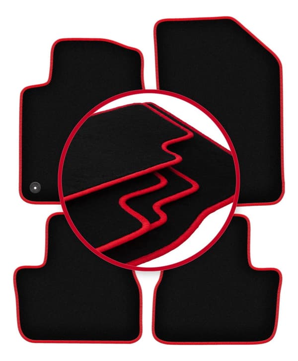 CARLUX-RED bilmåtter til: Peugeot 208 I hatchback (2012-2019)