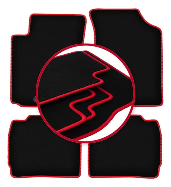 CARLUX-RED bilmåtter til: Hyundai Accent MC hatchback, sedan (2005-2011)