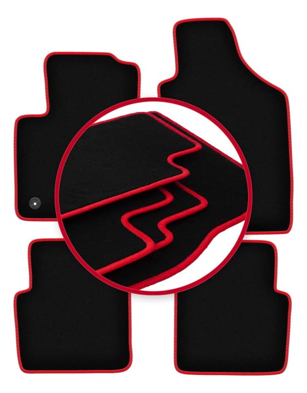 CARLUX-RED bilmåtter til: Fiat 500 FL hatchback (2013-2019)