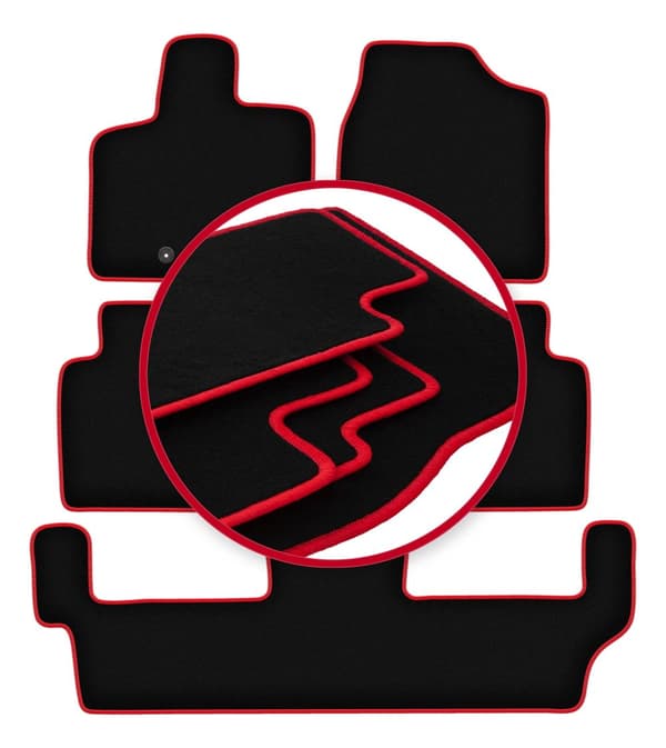 CARLUX-RED bilmattor för: Chrysler Town&Country IV 7 personer (2008-2016)