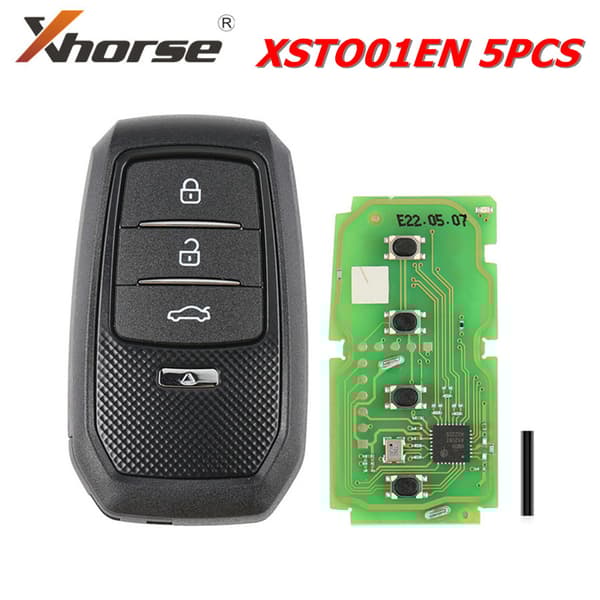 Xhorse Smart Key för Toyota XM38, 5-delarsset, nyckelskal stöd, kemikaliesäker