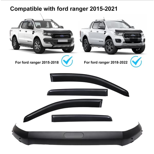 Aurinkosateensuoja Ford Rangerille, kestävä ABS-rakenne, helppo asennus,2015-2022