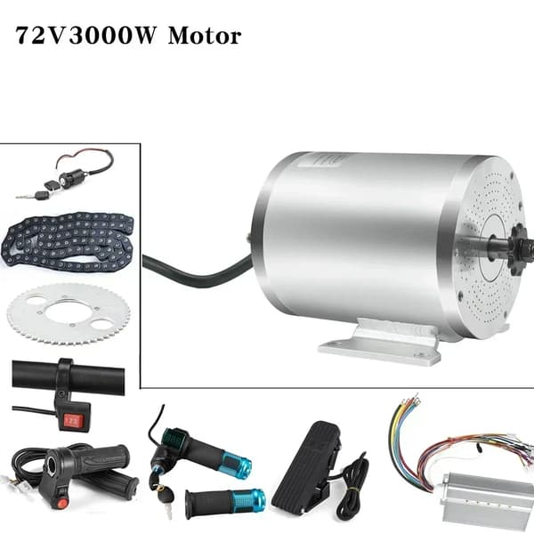 Elektrisk borstlös motor, 3000W effekt, 72V spänning,72V 3000W Full Kit