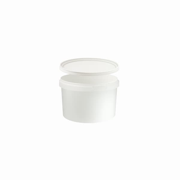 Plastbehållare PP vit med lock 550 ml