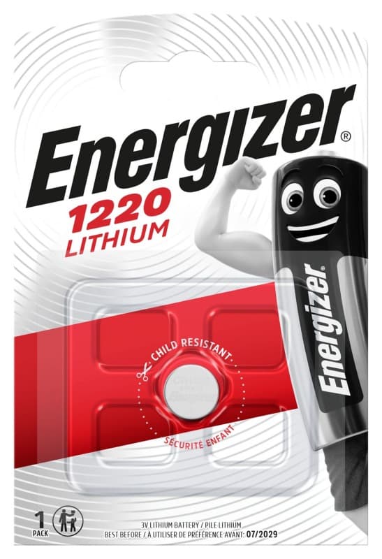 ENERGIZER SPECIALIZED PIENKOKOINEN LITIUMPARISTOT CR 1220, LÄPIPAINOPAKKAUS, 1 KPL (HINTA KPL/MYYNTI 10 KPL:N ERÄISSÄ)