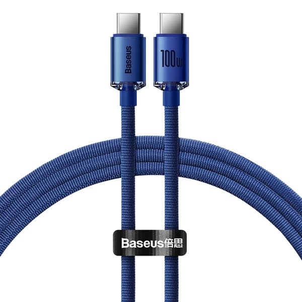 BASEUS USB-C TIL USB-C OPLADNINGSKABEL 100W, 1,2M (BLÅ)