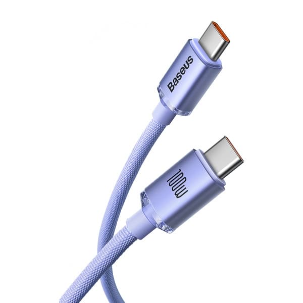 BASEUS USB-C TIL USB-C OPLADNINGSKABEL 100W, 1,2M (LILLA)